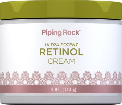 Piping Rock Retinol Cream for Face and Neck 4 oz Ultra Potent Non GMO, Gluten Free