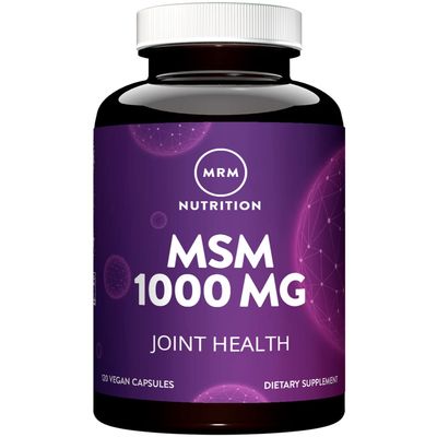 MRM Nutrition MSM 1000mg Methyl-sulfonyl-Methane Capsules Joint Health Hair Skin Nails Bioavailable Form of Sulfur Gluten-Free Vegan 120 Servings