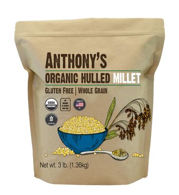 Anthony&#39;s Organic Hulled Millet, 3 lb, Gluten Free, Grown in the USA