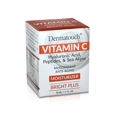 DERMATOUCH Vitamin C Moisturizer with Hyaluronic Acid, Peptides Sea Algae, 1.75 fl oz - Made in America