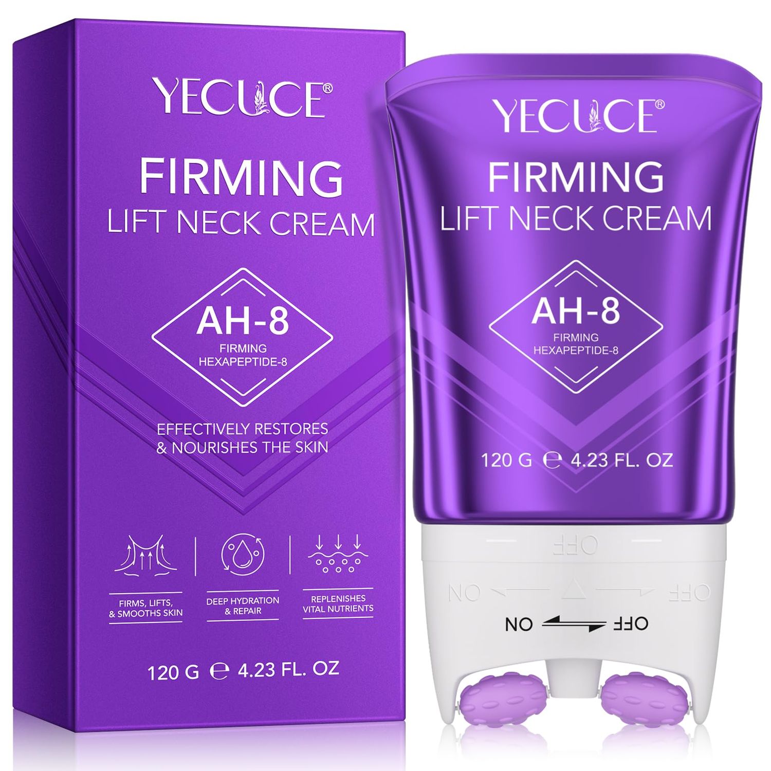 APUUFYQC AH-8 Firming Neck Cream, Promotes the Absorption of Essence Lightens Fine Lines Tightens Sagging Skin, 4.23 Oz