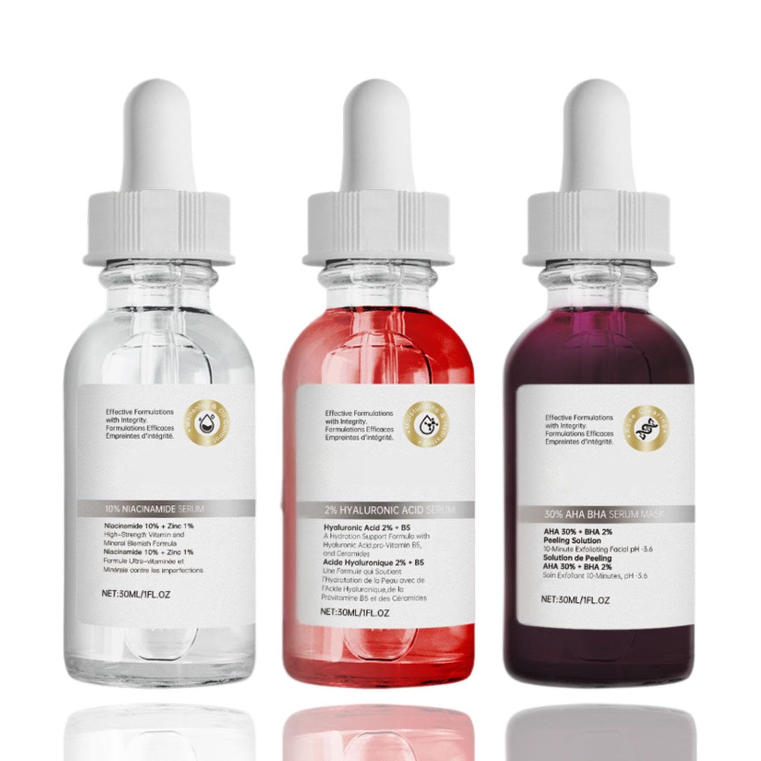 3 Pcs Face Serum Set for Women - Hyaluronic Acid Niacinamide Serum for Face - Hydrating Anti Aging,Nourishing,Smooth