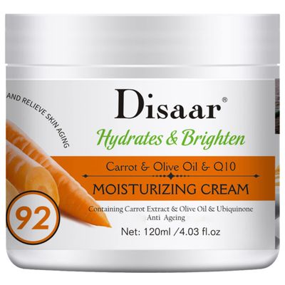 DISAAR Beauty Carrot Olive Oil Q10 Moisturizing Cream Hydrates Anti-Aging Vitamin A Skin Care 120ml4.03fl.oz