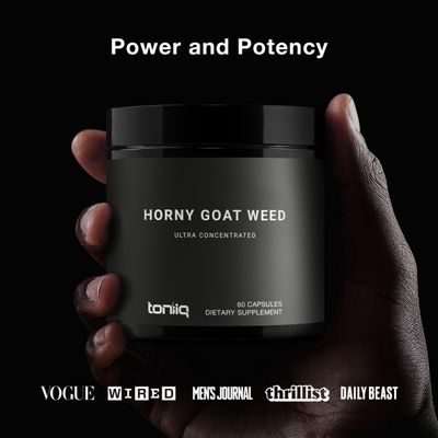 Horny Goat Weed for Men Women - Ultra High Potency 60:1 Extract with 40 Icariins - Highly Concentrated - Third-Party Lab Tested - Premium hornygoatweed for Men - 60 Capsules