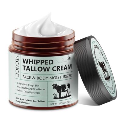 Whipped Beef Tallow for Skin 120G, Face and Body Moisturizer, Beef Tallow Balm to Repair Damaged Dry Skin