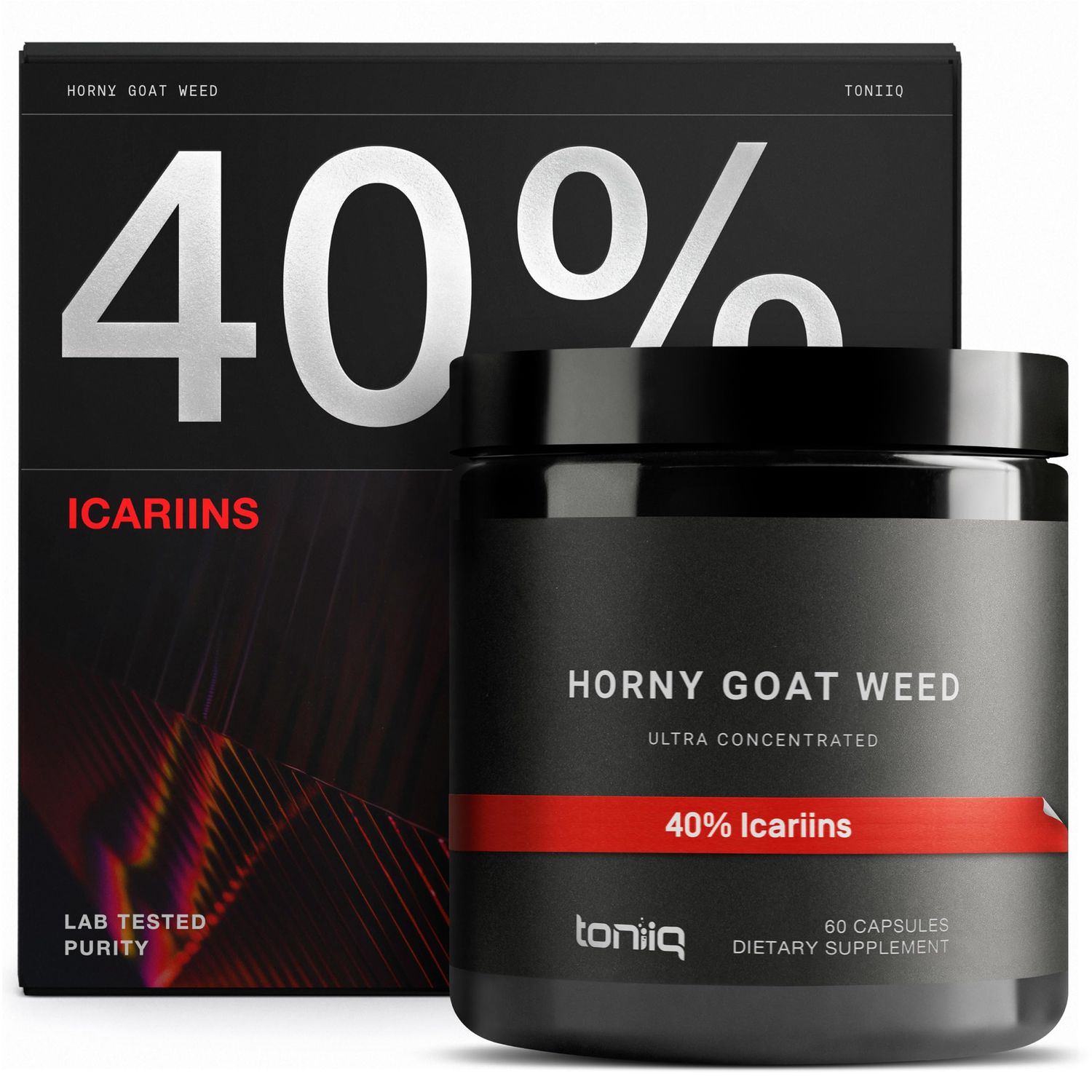 Horny Goat Weed for Men Women - Ultra High Potency 60:1 Extract with 40 Icariins - Highly Concentrated - Third-Party Lab Tested - Premium hornygoatweed for Men - 60 Capsules