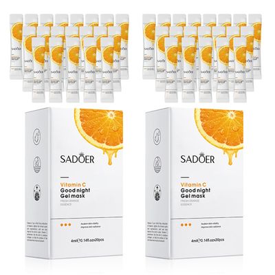 Vitamin C Firming Sleeping Mask(40 Pcs), Wash-Free Moisturizing Anti Aging Face Mask for Women, Smooth Tight Skin, Portable Individual Packaging