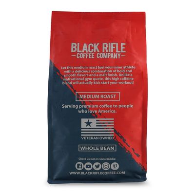 Black Rifle Coffee Company Fit Fuel (Medium Roast) Whole Bean Coffee, 12 Ounce Bag of Coffee Beans, Medium Roast Coffee Beans, Delicious Combination of Bold and Smooth Flavors and a Malt Finish