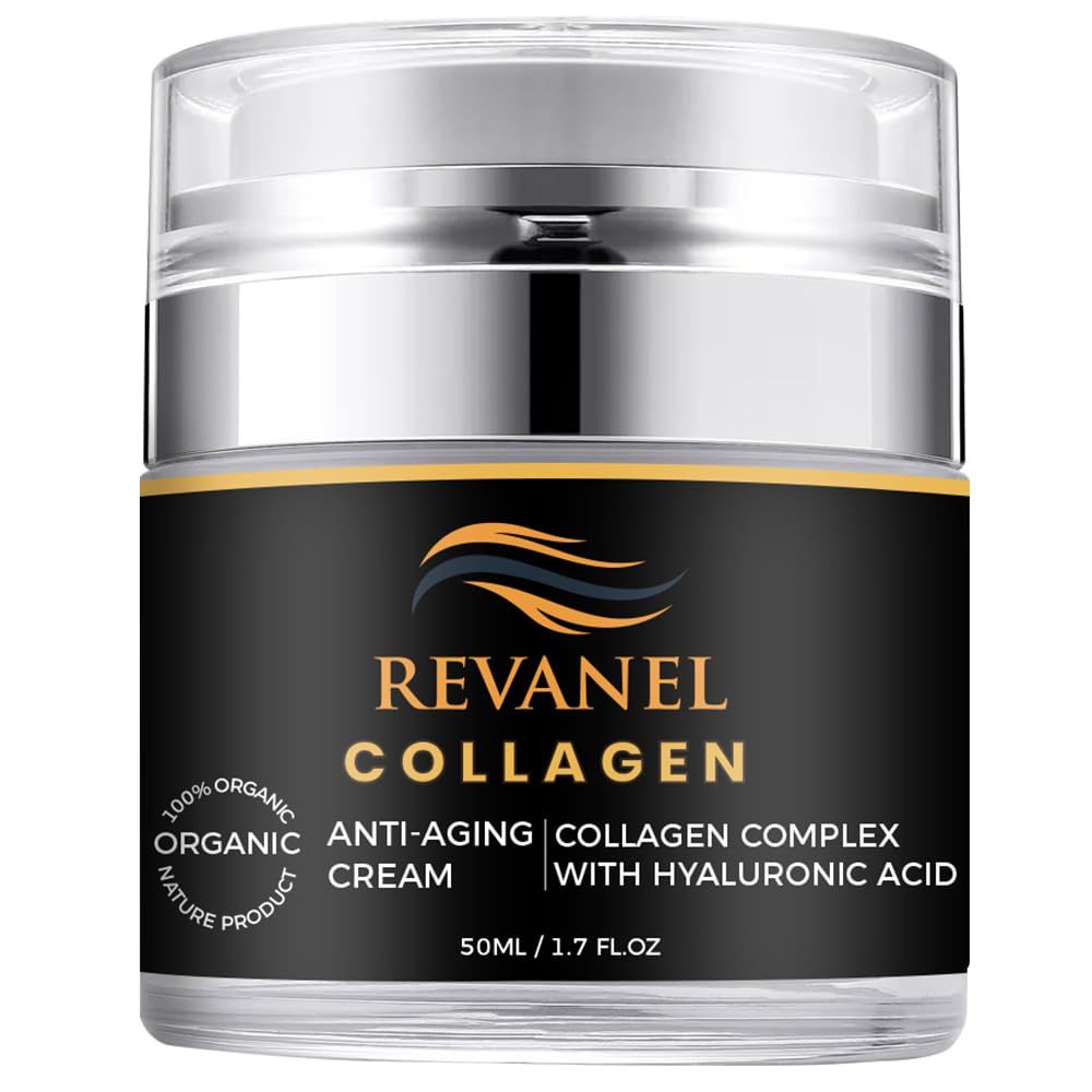REVANEL Premium Collagen Complex with Hyaluronic Acid - 100 Organic Face Cream, Hydrating, Anti-Aging Nourishing Skincare 50ml 1.7 fl.oz.