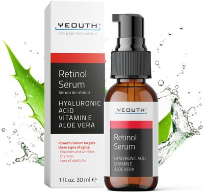 YEOUTH Retinol Serum for Face with Hyaluronic Acid Vitamin E, Hydrating Retinol for Face, Night Serum Suitable for All Skin Types 1oz