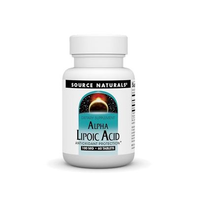Source Naturals Alpha Lipoic Acid Supports Healthy Sugar Metabolism, Liver Function Energy Generation -100 mg - 60 Tablets