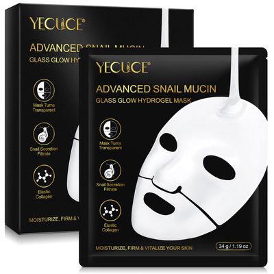 AFITMOE Snail Mucin Sheet Mask 6 pcs with Snail Mucin Serum, Self Care, Hydrating Smoothing, Moisturizing Nourishing for All Skin Types, Collagen Face Mask, Travel Essentials