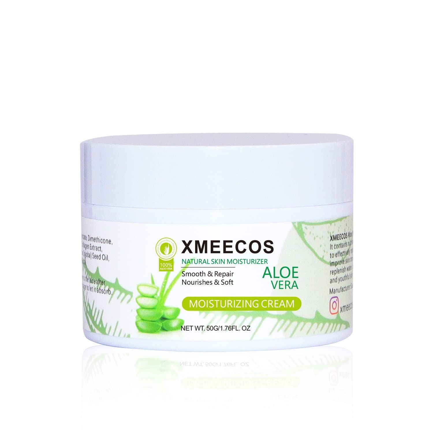 XMEECOS Aloe Vera Moisturizing Face Cream Natural Cruelty-free for Men and Women Smooth Repairing Gentle Hydrating For Dry skin