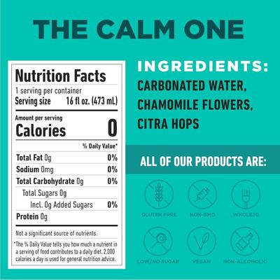 HOPLARK The Calm One Sparkling HopTea, 16 FZ