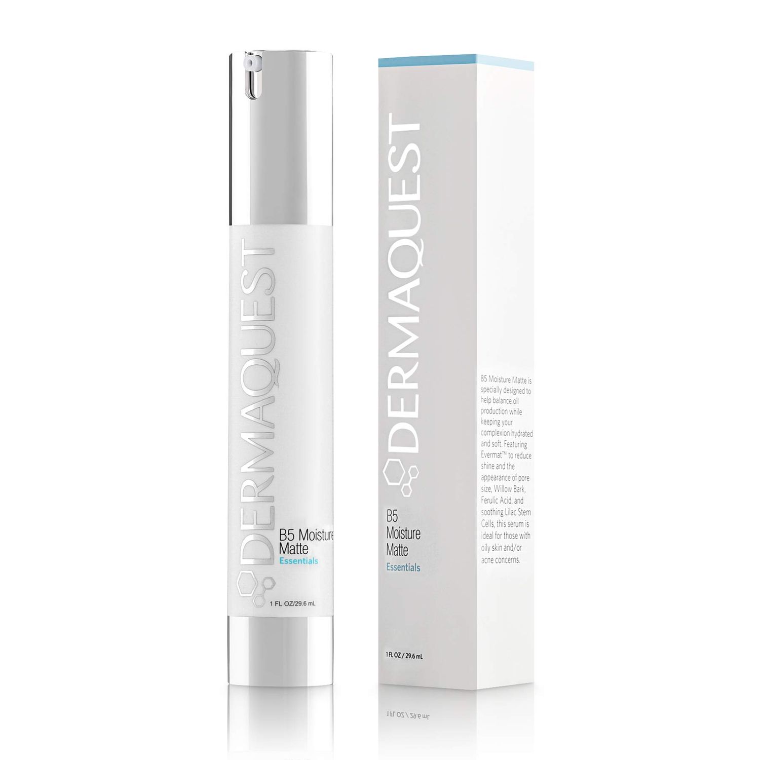DermaQuest Essential B5 Moisture Matte - Face Moisturizer for Oily Acne Prone Skin - 5 Hyaluronic Acid Women Mens Moisturizer - Reduces Oil Shine Instantly (1oz)