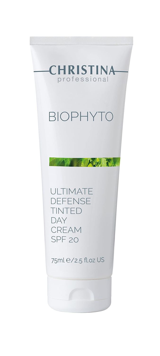 Christina Bio Phyto Tinted Day Cream with SPF 20 Hyaluronic Acid Hydrating Face Moisturizer with Tinted Pigments, Vitamin B9B12, Green Tea Extract Cream for Face with UVAUVB Protection 75ml