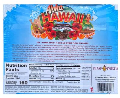 Island Princess Hawaiian Chocolate-Covered MacNuts - Aloha Hawaii 3 Pack