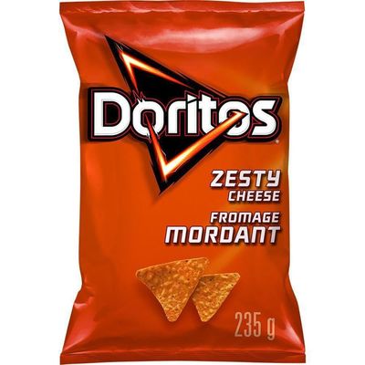 Doritos Zesty Cheese Tortilla Chips, 235g8.3 oz., Bag, Imported from Canada