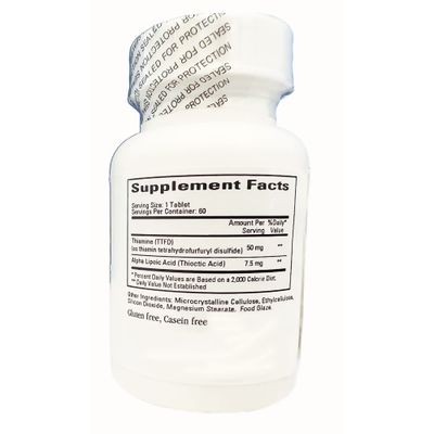 Cardiovascular Research Lipothiamine B Supplement 120 Tablets - Vitamin B1 Now with Alpha Lipoic Acid - 2 X 60 Count