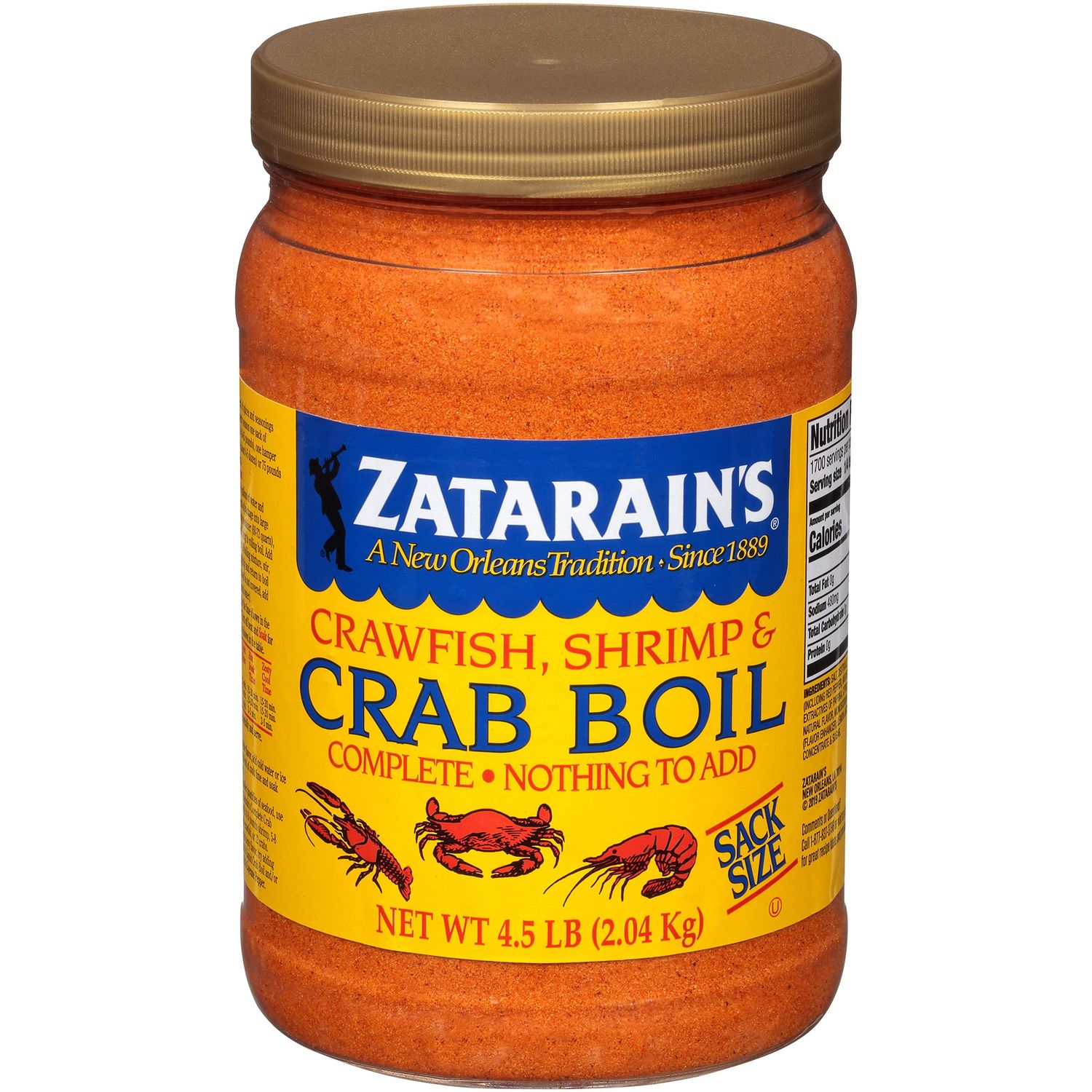 Zatarain&#39;s Crawfish, Shrimp Crab Boil, 4.5 lb