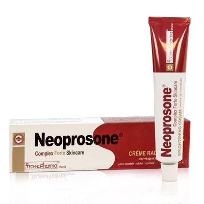 Neoprosone, Skin Brightening Cream 1.7 Fl oz 50 ml Fade Dark Spots on: Face, Elbows, Knees, Body with Alpha Arbutin, Lactic Acid, Castor Oil