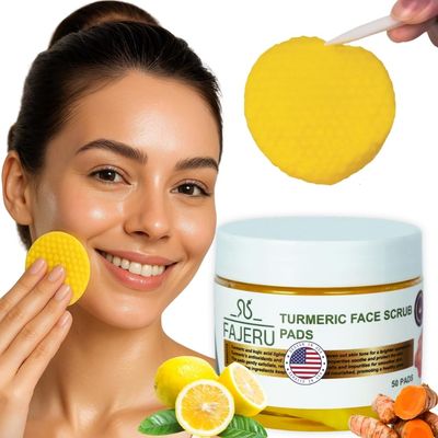Kojic Acid and Turmeric Cleansing Pads - 50pcs Exfoliating Face Scrub Pads for Smooth Skin - Turmeric Kojic Infused Cleansing