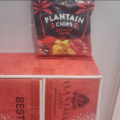 Olu Olu Yellow Plantain Chips Sweet Chilli Flavor - Pack of 24