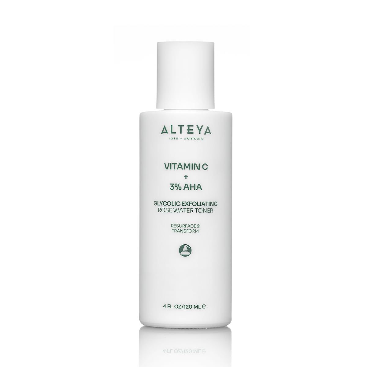 Alteya Organics Glycolic Exfoliating Rose Water Toner (Vitamin C Plus 3 AHA) - 4 Fl Oz120mL