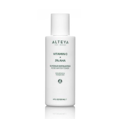 Alteya Organics Glycolic Exfoliating Rose Water Toner (Vitamin C Plus 3 AHA) - 4 Fl Oz120mL