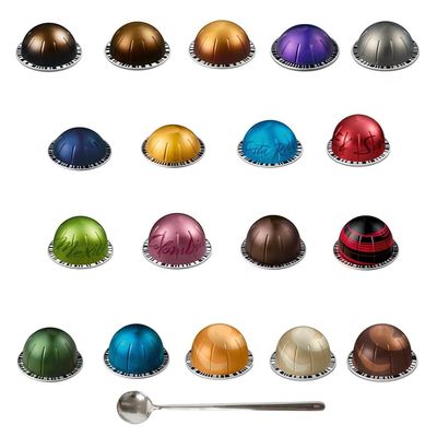 Variety Discover 18 Capsules BULK Pack with Spoon 18 Assorted Flavors PodsCoffee Espresso Pack Coffee Mix Capsules Pods (18, Assorted Flavors Capsule Pods)