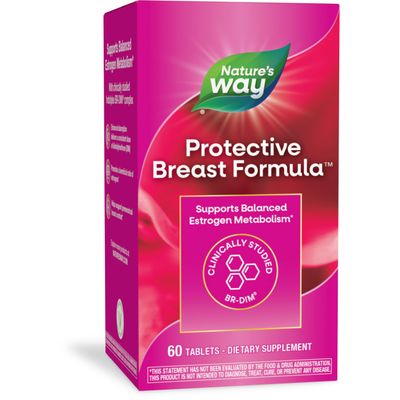 Nature&#39;s Way Protective Breast Formula, Supports Balanced Estrogen Metabolism, Supports Premenstrual Breast Comfort, with BR-DIM, Turmeric Extract, and Vitamin D3, 60 Tablets (Packaging May Vary)
