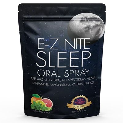 E-Z Nite Hemp Sleep Spray with Melatonin L-Theanine Valerian Root Magnesium Fast Acting Non-Habit Forming Non-GMO, Gluten Free, Natural Sleep Aid