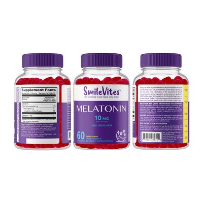 Heartland Pharma Melatonin Gummies 10mg 100 Drug-Free Sleep Aid Supports Restful Sleep Relaxation Non-Habit Forming Berry Flavor 60 Count