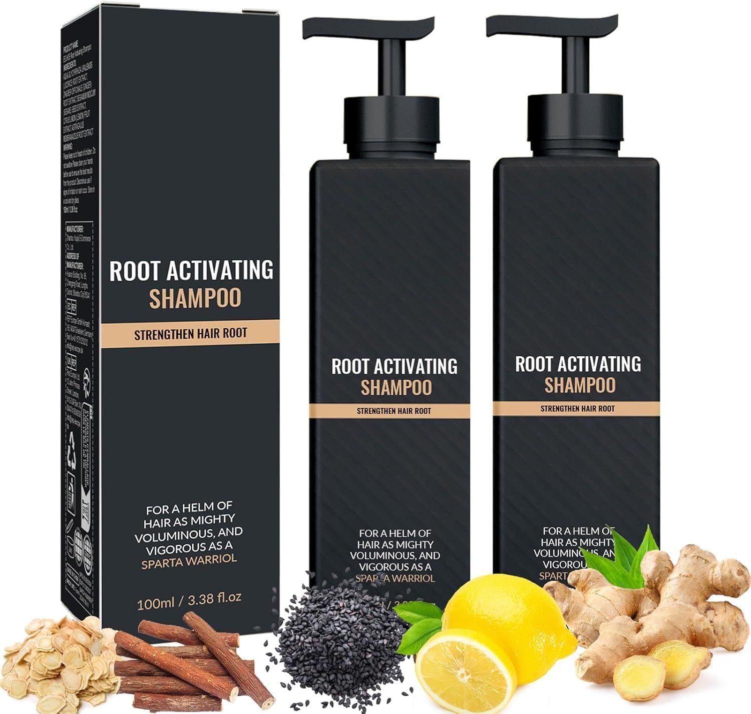 Root Activator Shampoo, 2PCS Shampoo, RNatural Hair Regrowth Shampoos For Men Women, Smooth Repair Conditioning Shampoo For Anti-Hair Loss (2, rose)