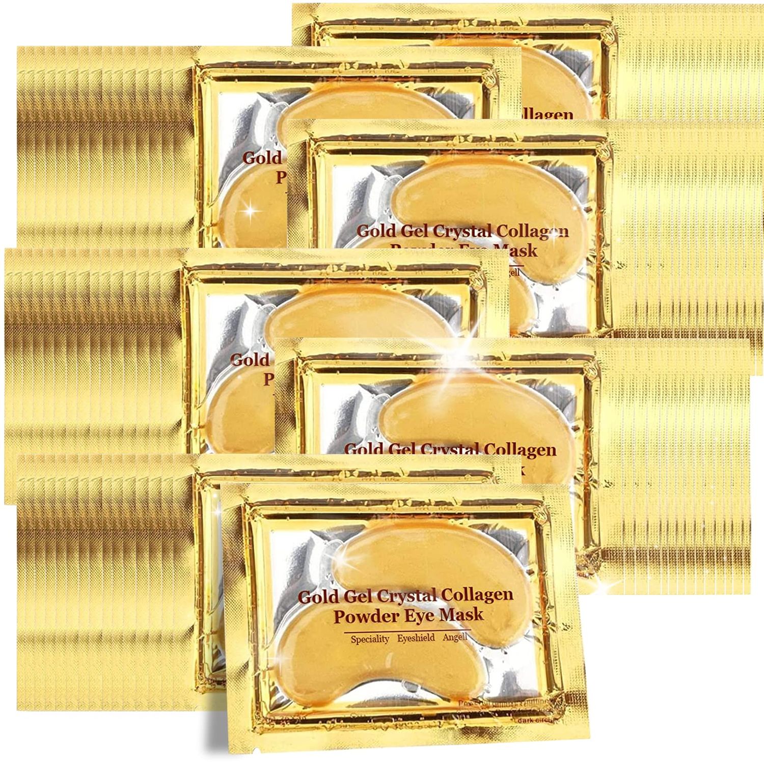 YMEYFAN 24K Gold Under Eye Patches, 100 Pairs Gold Collagen Under Eye Mask Skincare for Puffiness Eyes Dark Circles Treatments, Rreduce Wrinkles Fine Lines Firm Skin, Spa Salon Estheticians Supplies