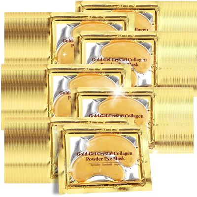 YMEYFAN 24K Gold Under Eye Patches, 100 Pairs Gold Collagen Under Eye Mask Skincare for Puffiness Eyes Dark Circles Treatments, Rreduce Wrinkles Fine Lines Firm Skin, Spa Salon Estheticians Supplies