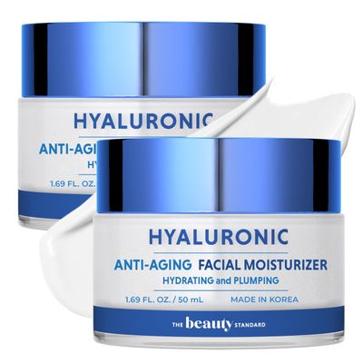 The Beauty Standard Hyaluronic Acid Daily Face Moisturizer - Long-lasting Hydration, Anti-Aging, Skin Firming - Dermatologist Tested, Korean Skin Care - 1.69 fl. oz