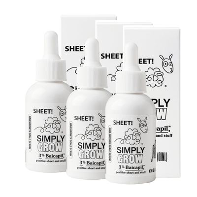 SHEET! Hair Growth serum 3 Pack - Hair Growth Treatment with 3 Baicapil - Stops Hair Loss, Boosts Thickness - Vegan, Sulfate-Free, Genderless - Water-Based Leave-In - 3 x 2 fl oz
