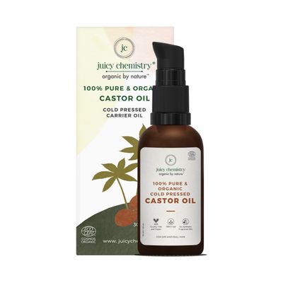 Juicy Chemistry - Certified Organic 100 Natural Carrier Oil wCastor Oil for Radiant Skin Hair Conditioning (30ml)