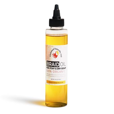 Glammed Naturally Scalp Oil for Dry Itchy Scalp - Includes Castor Oil for Hair, Dandruff, Locs, Tension Relief Hair Oil Applicator for Scalp Care 4 oz