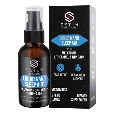 Dreamzzz by Sistem - Liquid Nano Sleep Aid Spray with Melatonin, GABA, L-Theanine, 5-HTP Supplement Blend, Promotes Calm, Restful Sleep Restoration for Adults