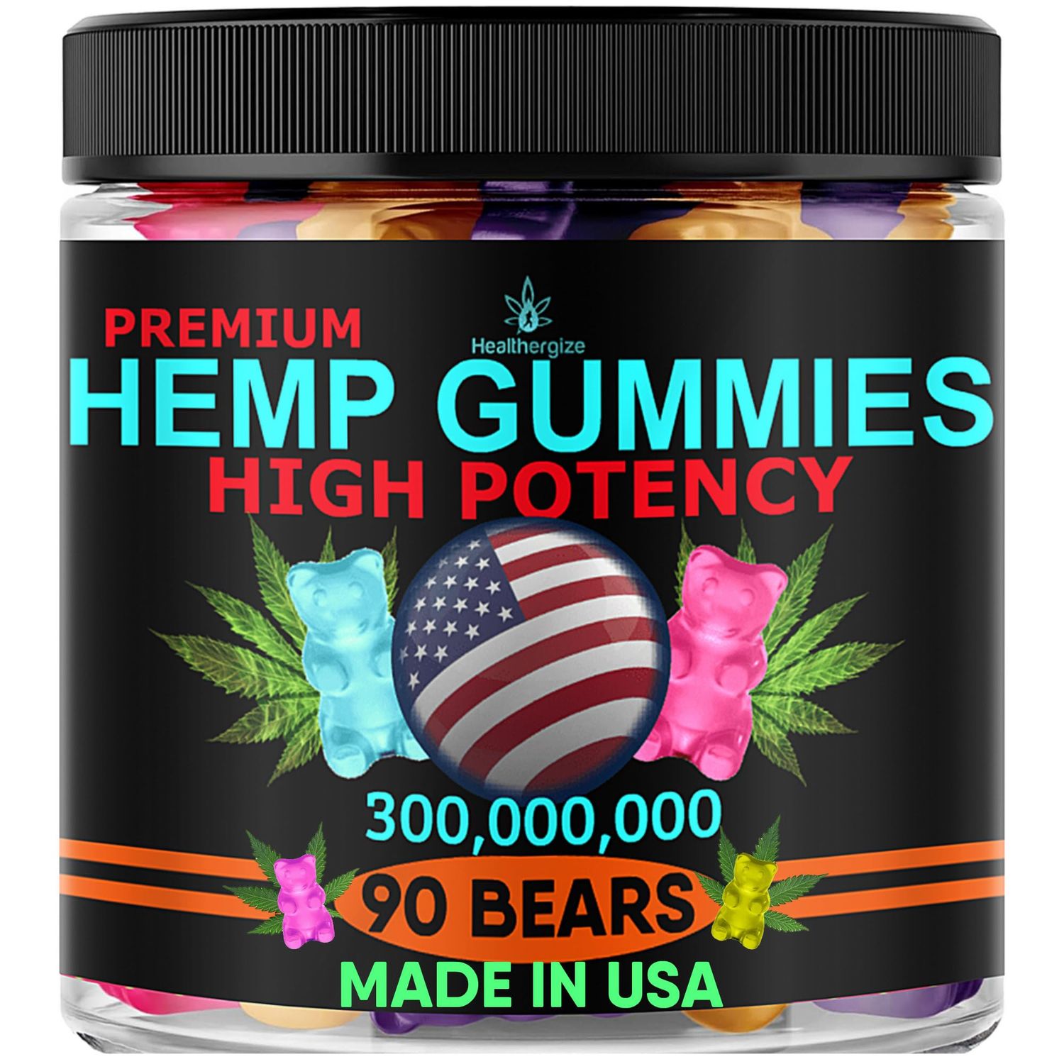 Hemp Gummy Edibles Calm Sleep-Support Peace and Relaxation-High Strength, Tasty Fruity Flavors-Made in USA