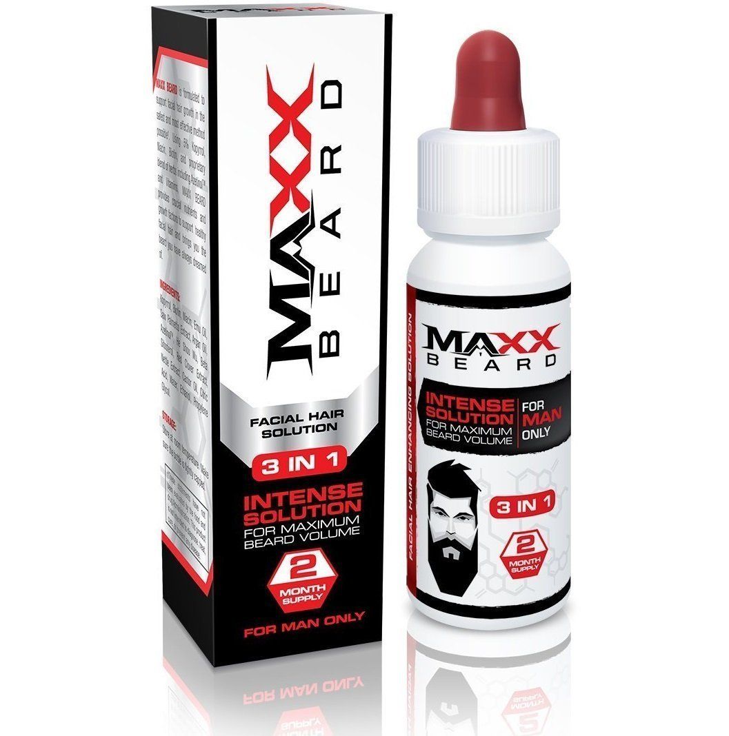 Maxx Beard -1 Beard Growth Solution, Natural Solution for Maximum Beard Volume-2 Month Supply