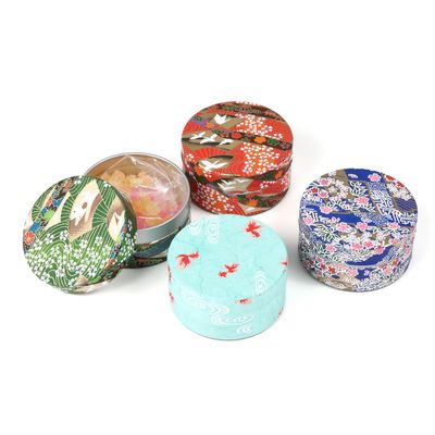 Japanese snacks Konpeito Colorful Crystallized Candy Yuzen canned flat sugar Set of 4