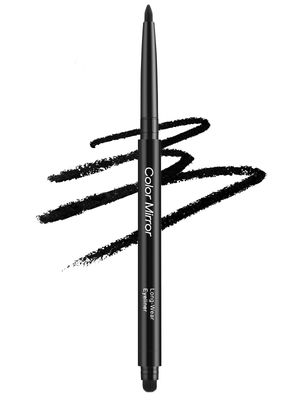 Color Mirror Smudge Proof Eyeliner, Waterproof Retractable Eye liner with Brush, Matte and Shimmer Eyeliner Pencil, Creamy Texture, Long lasting Smooth(01 Black Matte)
