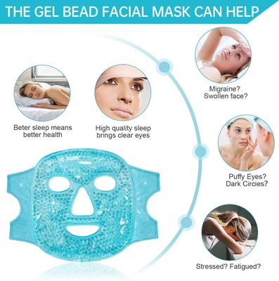 Ice Face Mask Reusable Cold Gel Mask for PuffinessDark CirclesEye BagsDry EyesHeadachesMigrainesStress Relief, Ice Pack for Face (Blue)