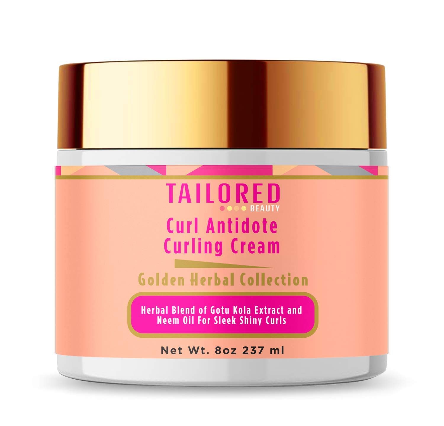 Tailored Beauty Curl Enhancing Cream - Cruelty-Free, Herbal Curl Defining Cream For Curly, Wavy, Long, Short Hair - Deep Moisturizing Hair Curl Cream with Gotu Kola Extract Neem Oil, 237 ml