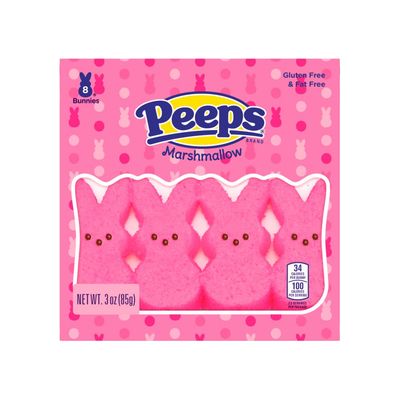 Peep (1 bag) Easter Pink Marshmallow Bunny Candy - 8 Bunnies per Bag - Gluten Fat Free - 3 oz 85 g