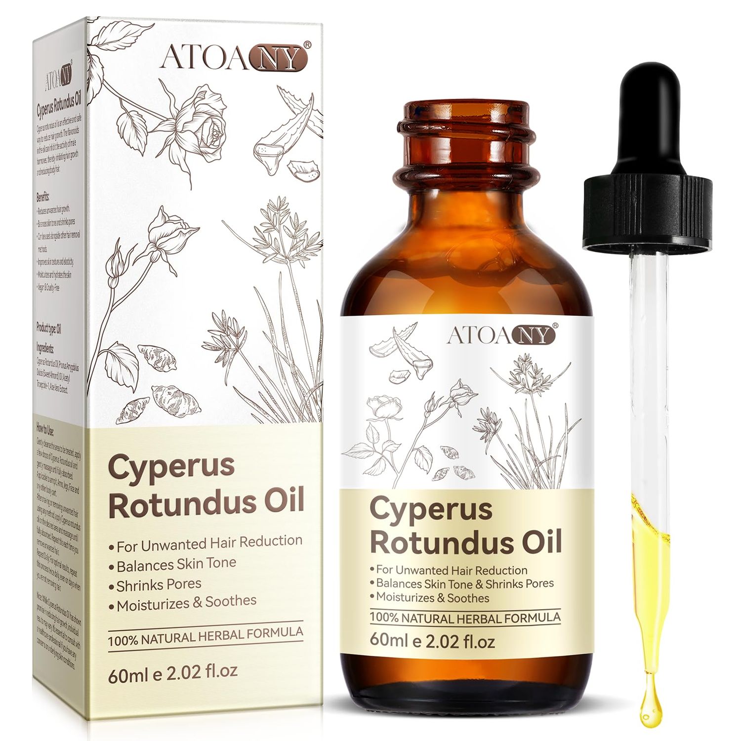 ISUNRISE Cyperus Rotundus Oil, Natural Cyperus Rotundus Oil for Hair Removal, Reducing Body Hair Growth, Moisturizes Soothes Skin