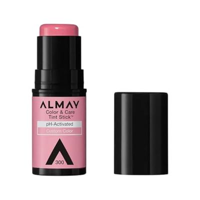 Almay Lip and Cheek Tint, Color Care Tint Stick, Multi-Use Moisturizing Blush and Lip Color, Dewy Finish, 300 Rose Flush, 0.25 oz